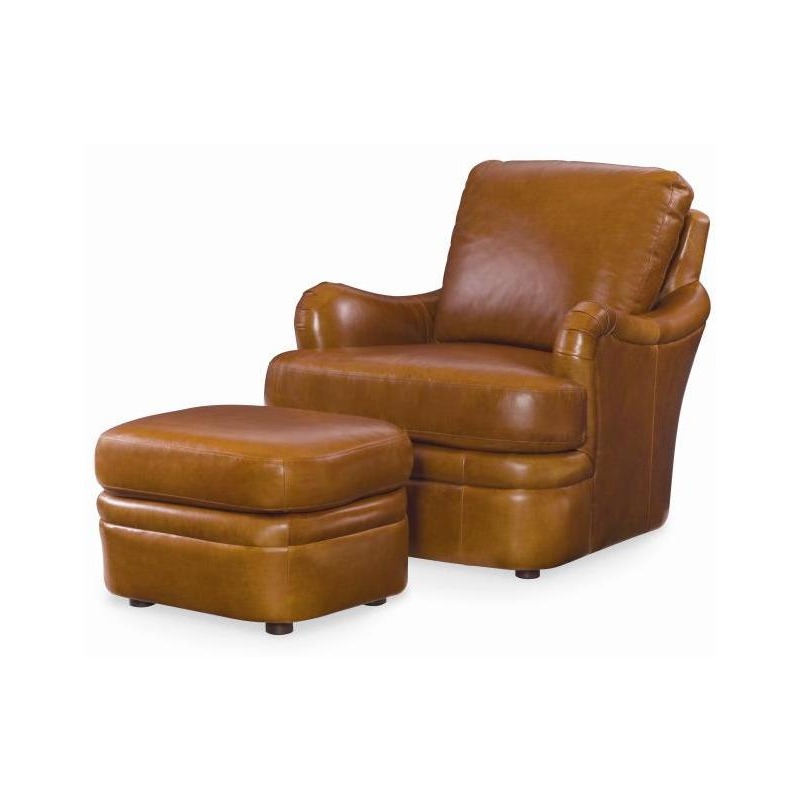 Century Trading Company PLR-67CO-HONEY - Leather Chair With Ottoman