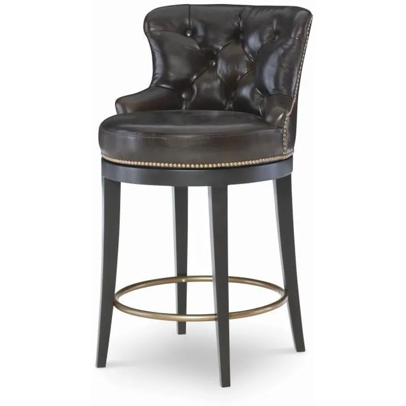Century Trading Company Leather Swivel Counter Stool
