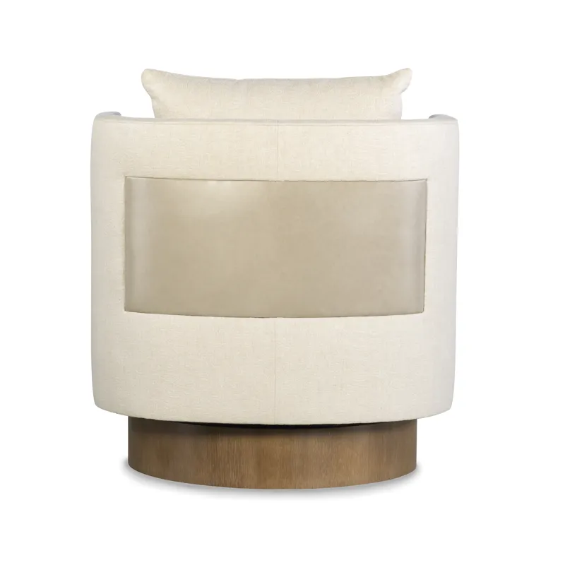 Century Chair Riposo Swivel Chair-Single Back-Oak Base