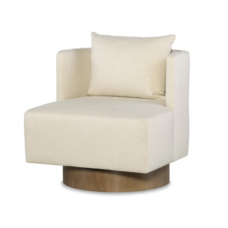 Century Chair Riposo Swivel Chair-Single Back-Oak Base