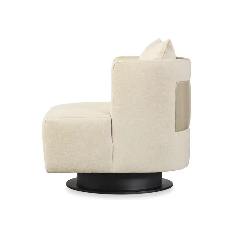 Century Chair Riposo Swivel Chair-Single Back-Metal Base