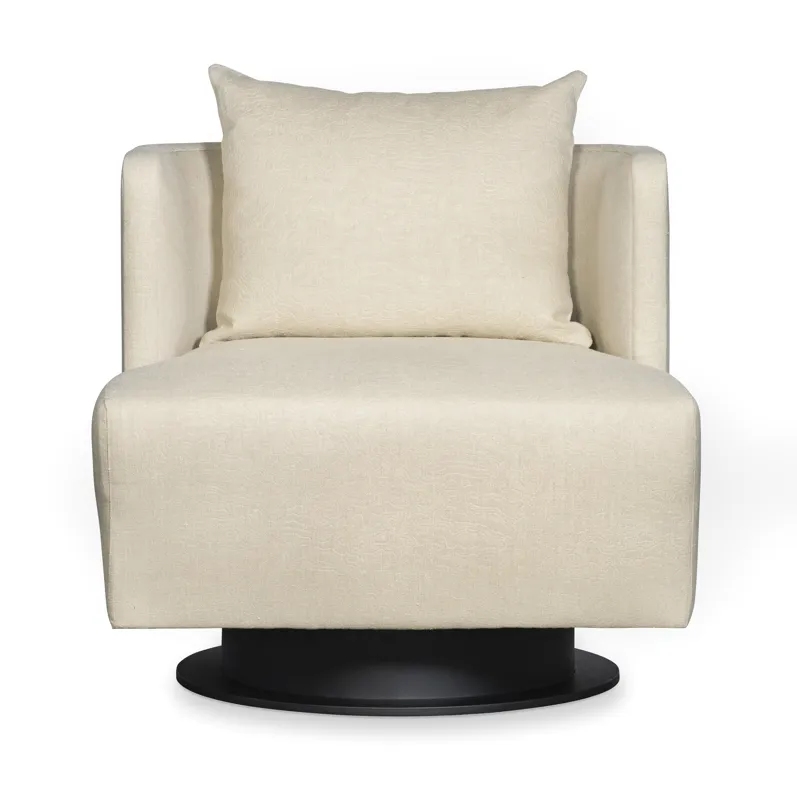 Century Chair Riposo Swivel Chair-Single Back-Metal Base