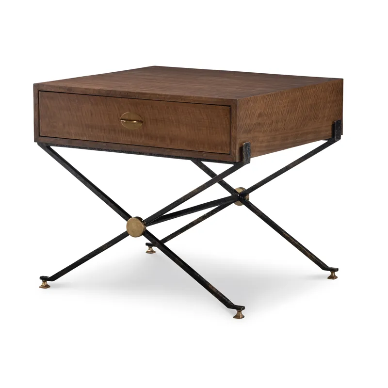 Marquis Marlowe Single Drawer Metal Side Table