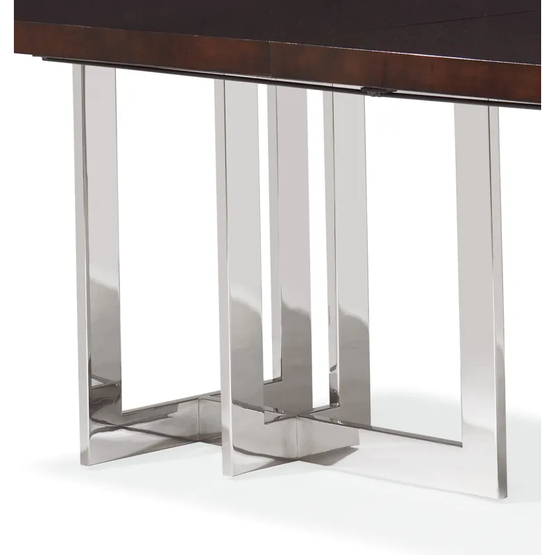 Details Live Edge Polished Nickel Dining Table Base(Set)