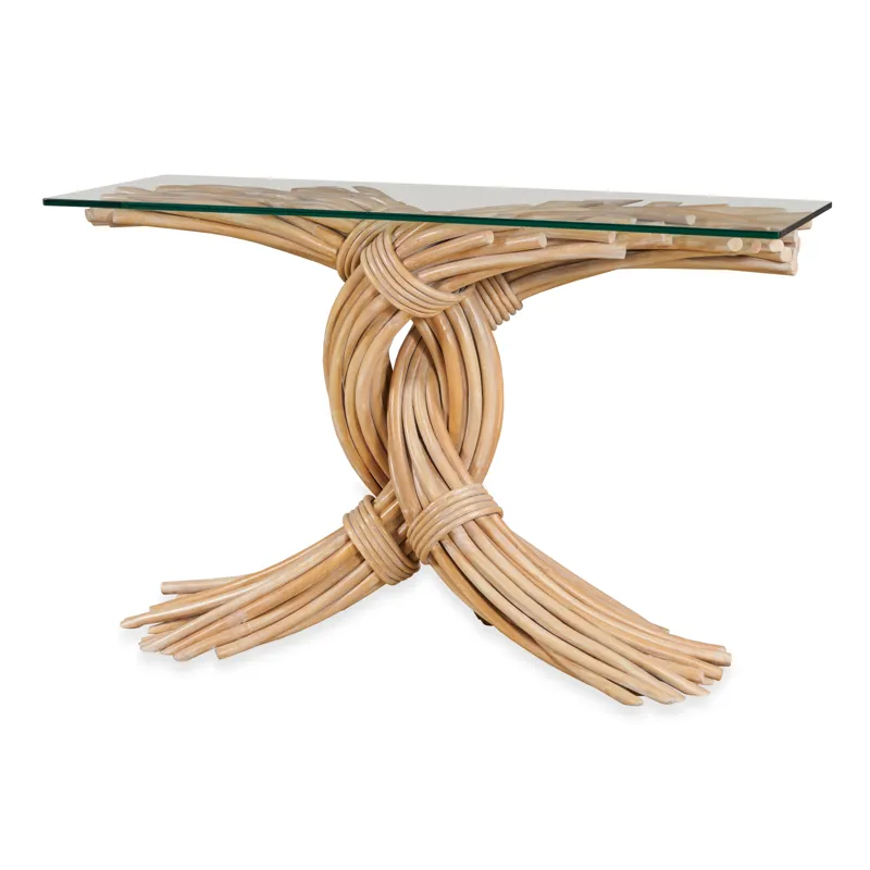 Curate Braided Knot Console Table Limewash