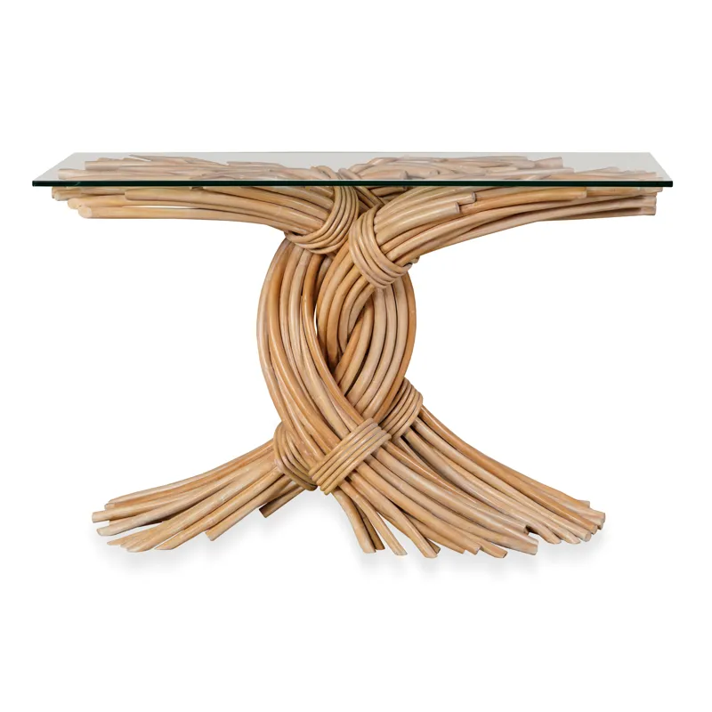 Curate Braided Knot Console Table Limewash