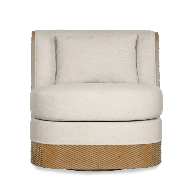 Curate Canna Swivel Lounge Chair Aged Rattan/