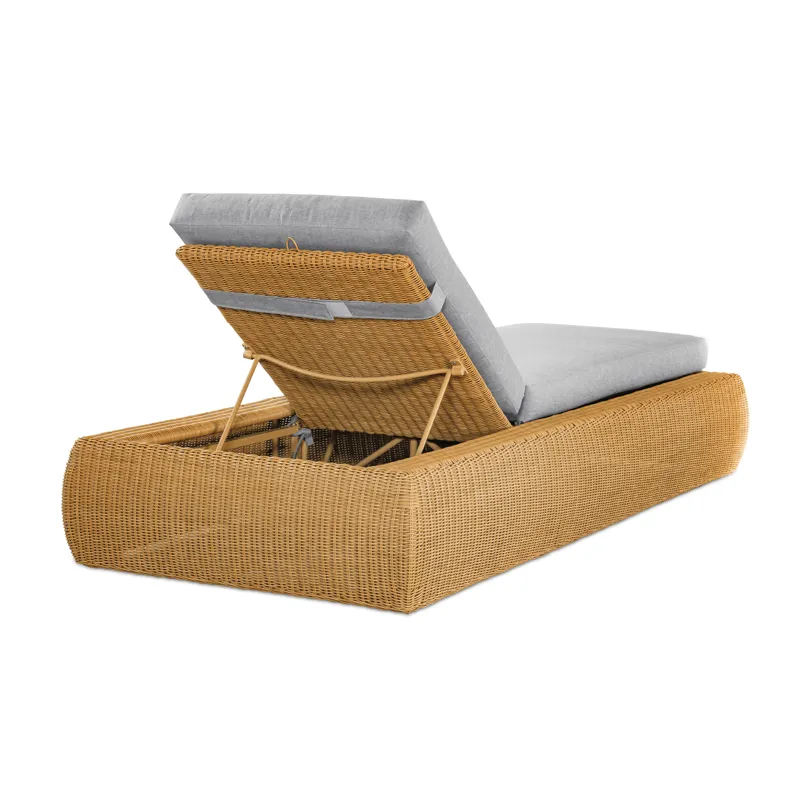Outdoor Complements Poolside Wicker Reclining Chaise Lounge