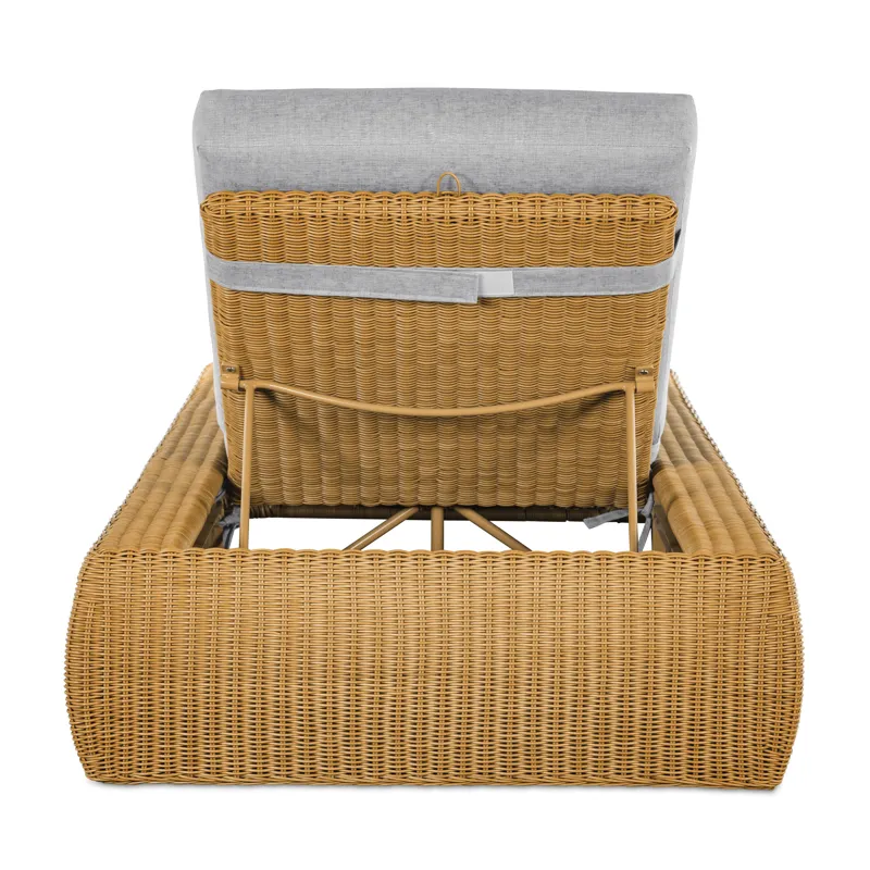 Outdoor Complements Poolside Wicker Reclining Chaise Lounge