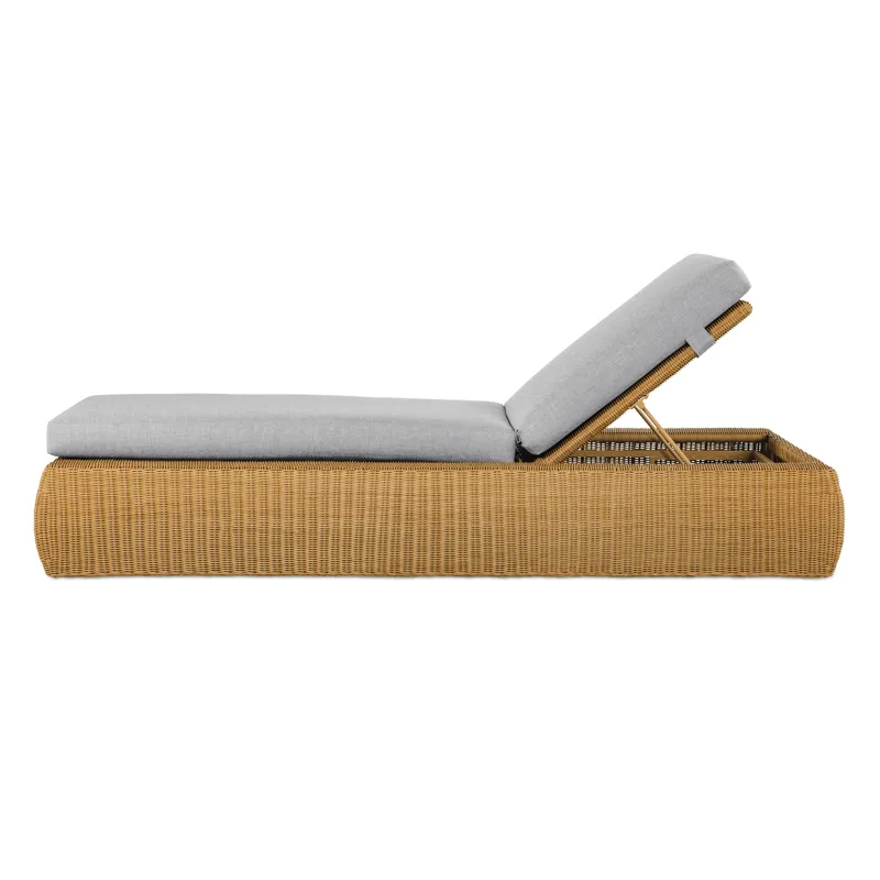 Outdoor Complements Poolside Wicker Reclining Chaise Lounge