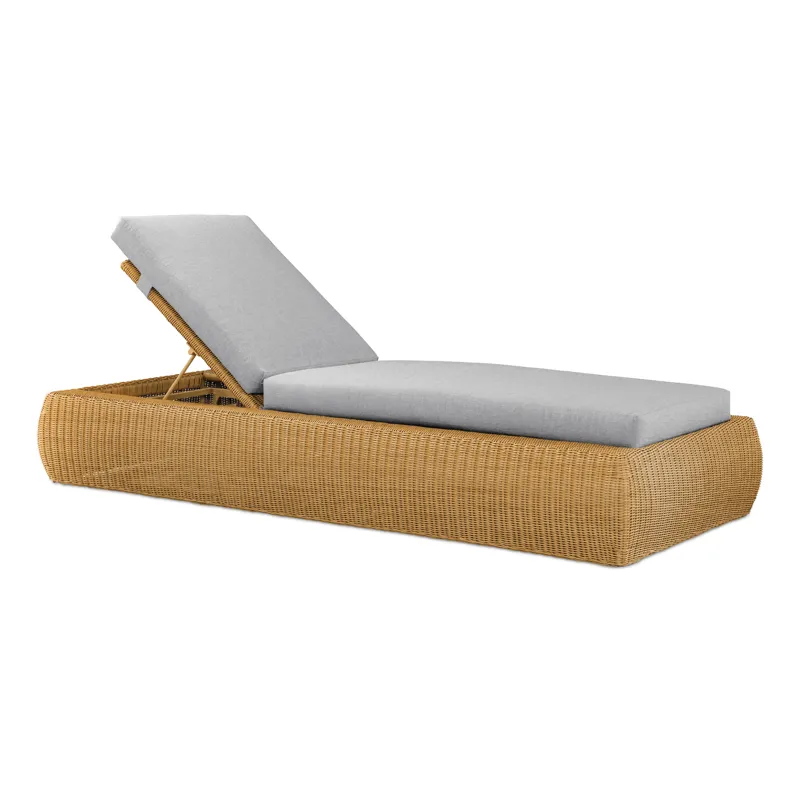 Outdoor Complements Poolside Wicker Reclining Chaise Lounge