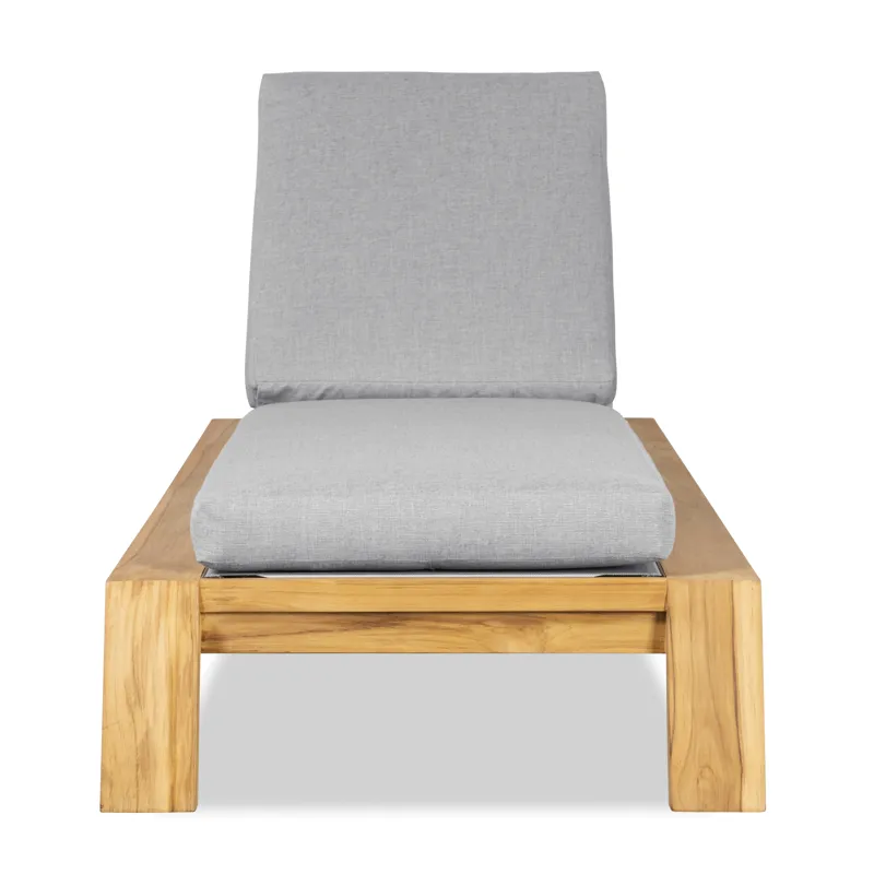 Outdoor Complements Poolside Teak Reclining Chaise Lounge