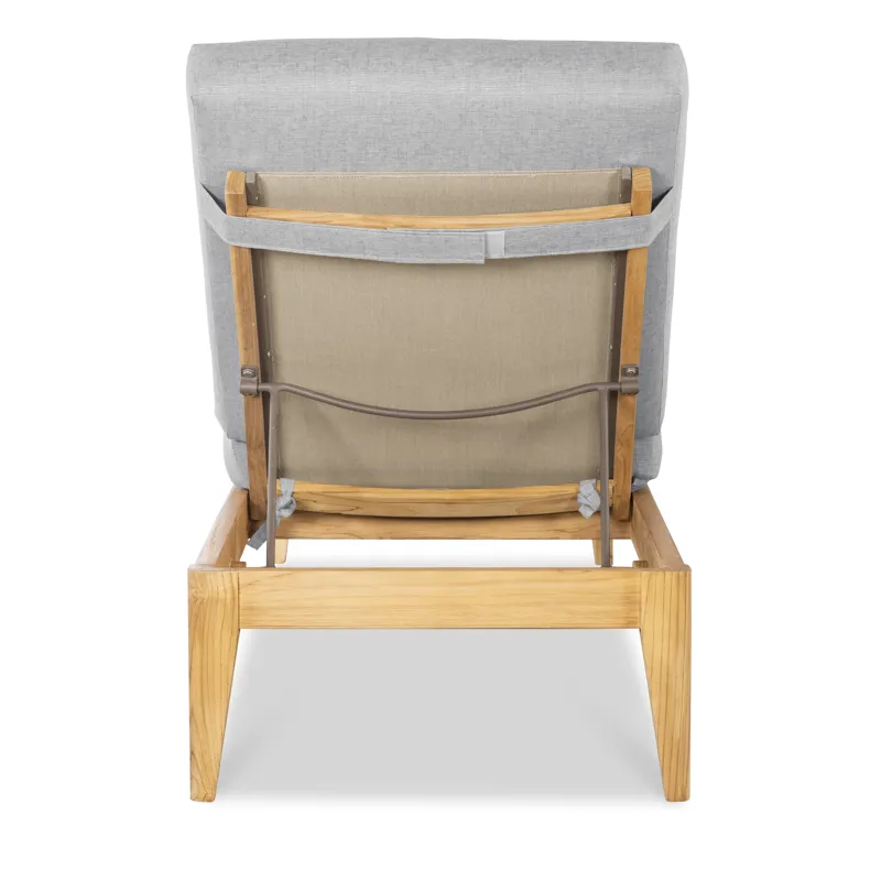 Outdoor Complements Poolside Teak Reclining Chaise Lounge