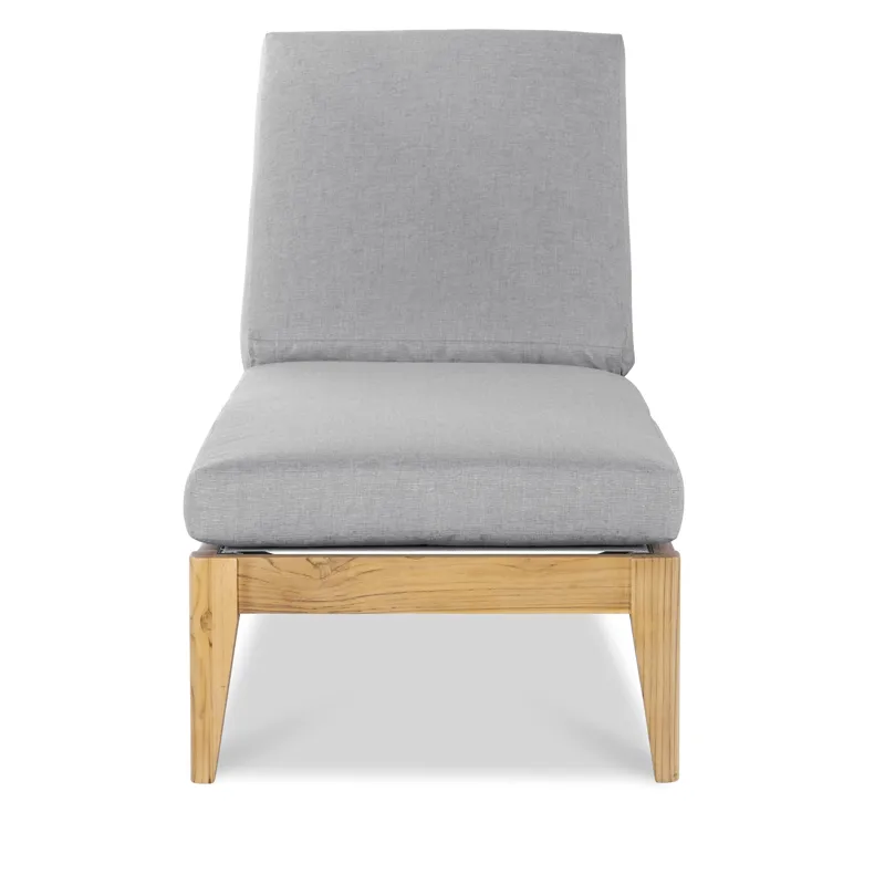 Outdoor Complements Poolside Teak Reclining Chaise Lounge