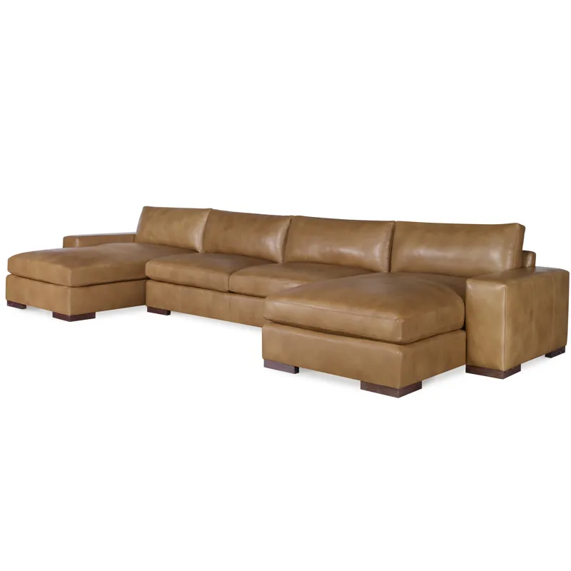 Century Leather Great Room Leather Armless Sofa
