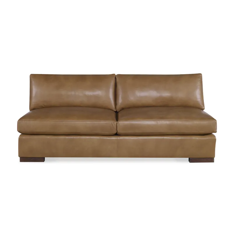 Century Leather Great Room Leather Armless Sofa