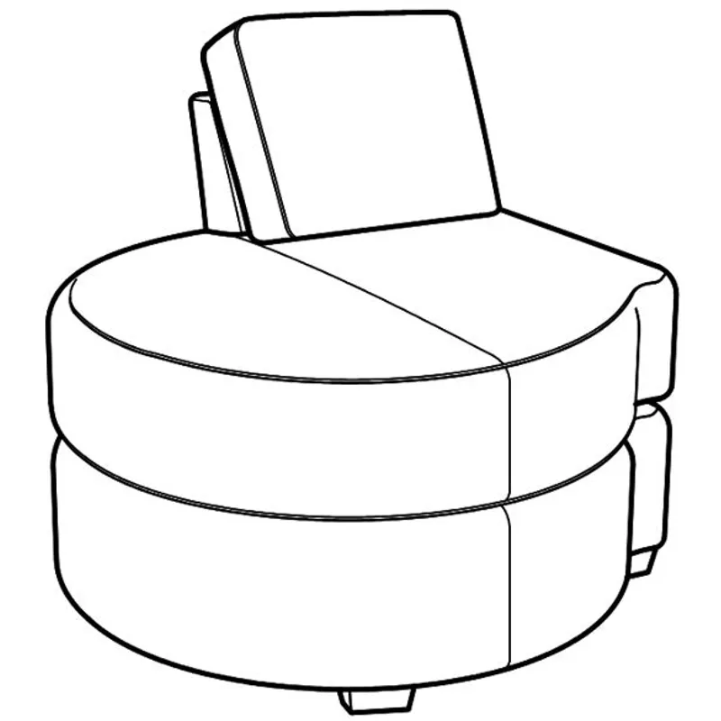 Century Leather Leatherstone Laf Armless Round Chaise