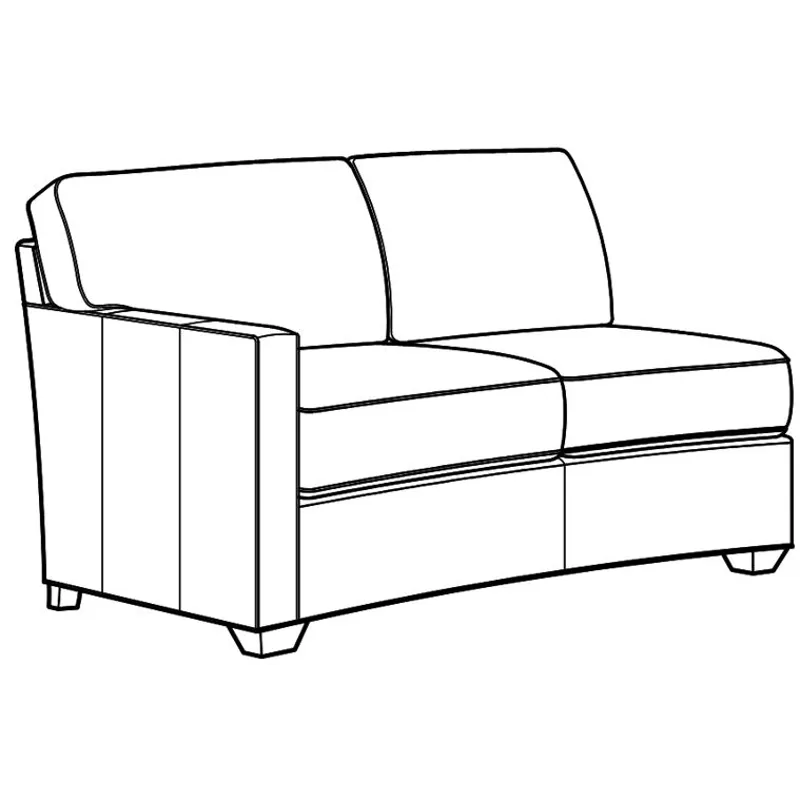 Century Leather Leatherstone Curved Laf Love Seat