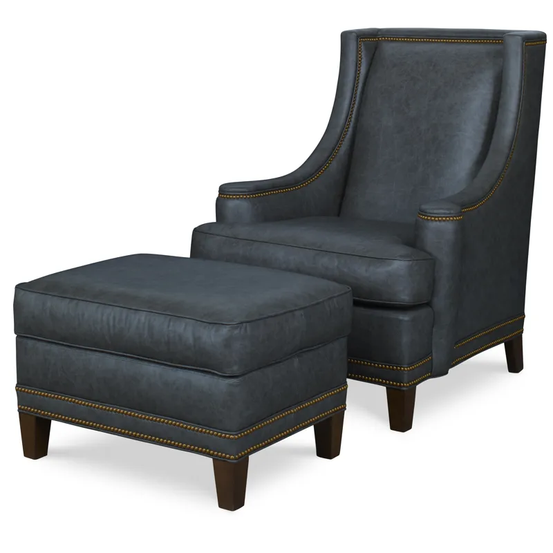 Century Leather Panache Ottoman