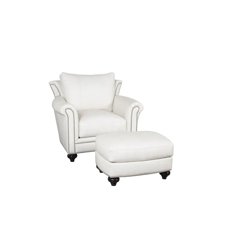 Century Leather Tanner Ottoman