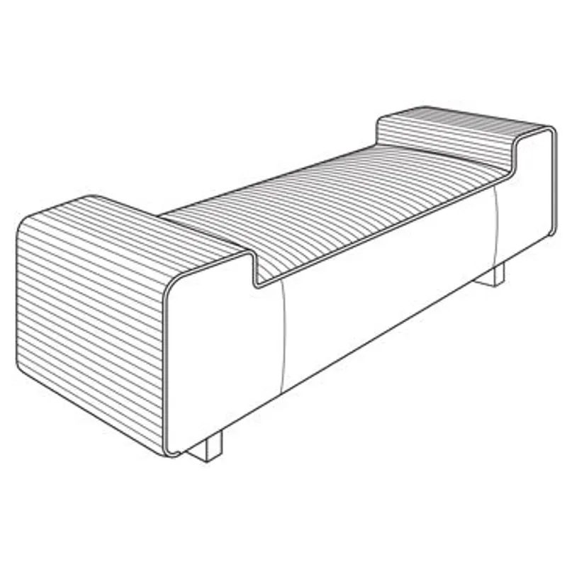 Century Home Elegance Tatami Quilted Bench Oak Base