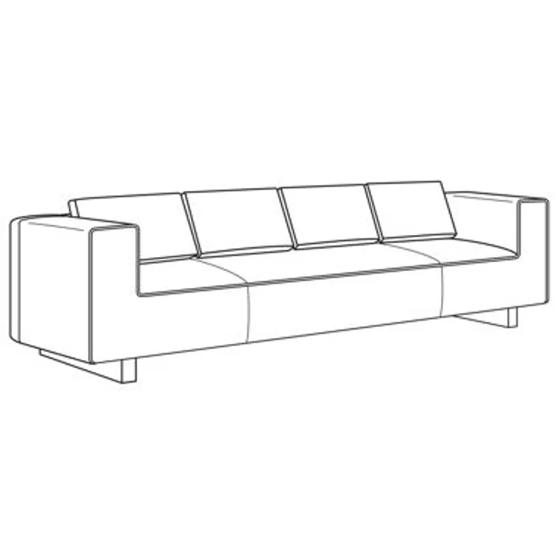 Century Home Elegance Tatami Large Sofa Oak Base