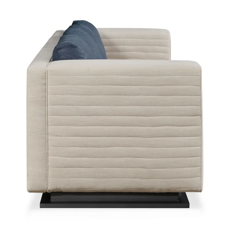 Century Home Elegance Tatami Large Quilted Sofa Metal Base