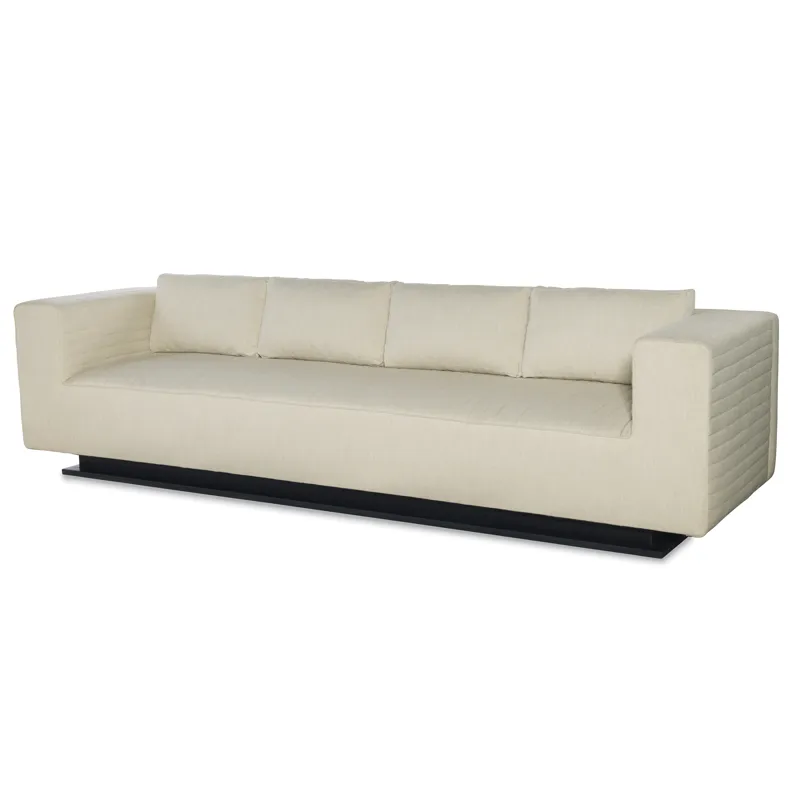 Century Home Elegance Tatami Large Quilted Sofa Metal Base