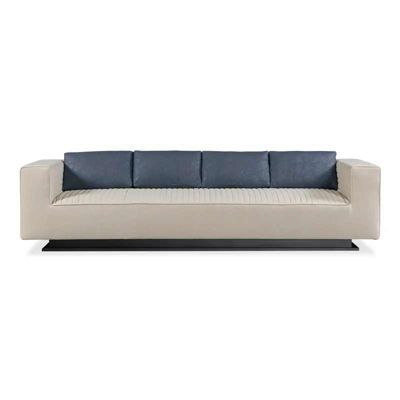 Century Home Elegance Tatami Large Quilted Sofa Metal Base