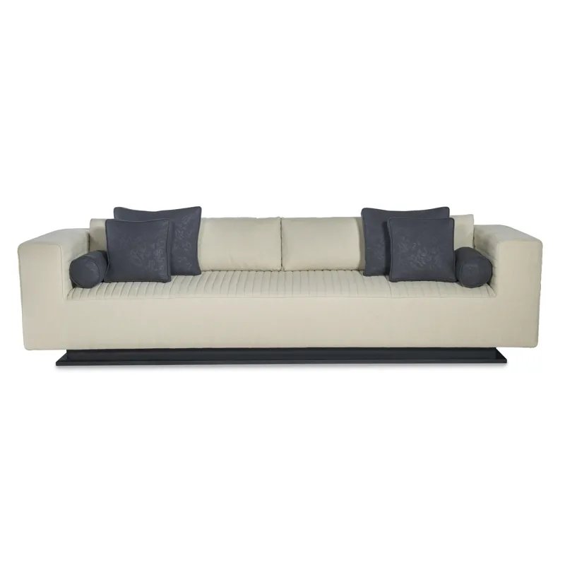 Century Home Elegance Tatami Large Quilted Sofa Metal Base