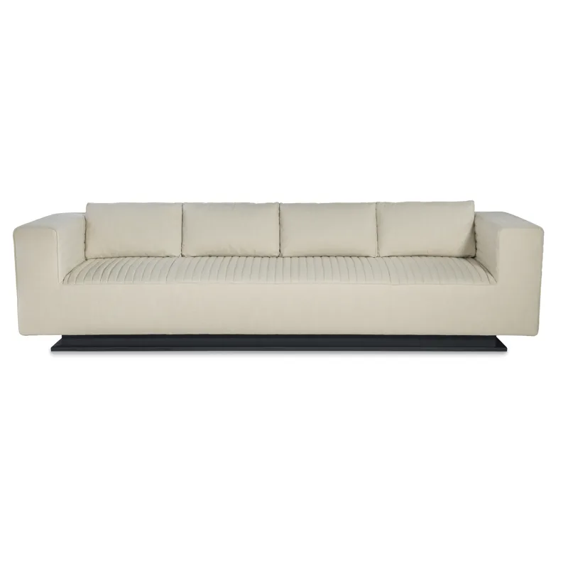 Century Home Elegance Tatami Large Quilted Sofa Metal Base