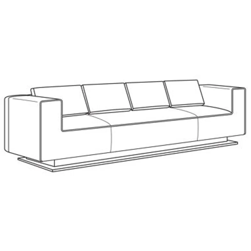 Century Home Elegance Ami Large Sofa Metal Base