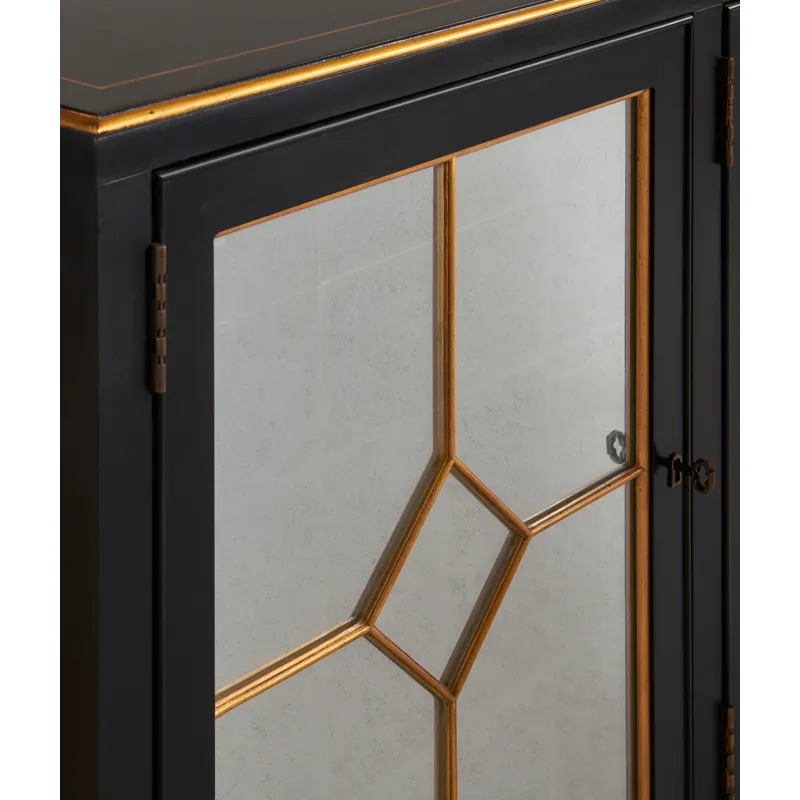 Monarch Barrington Four Door Sideboard-Blk/Gld
