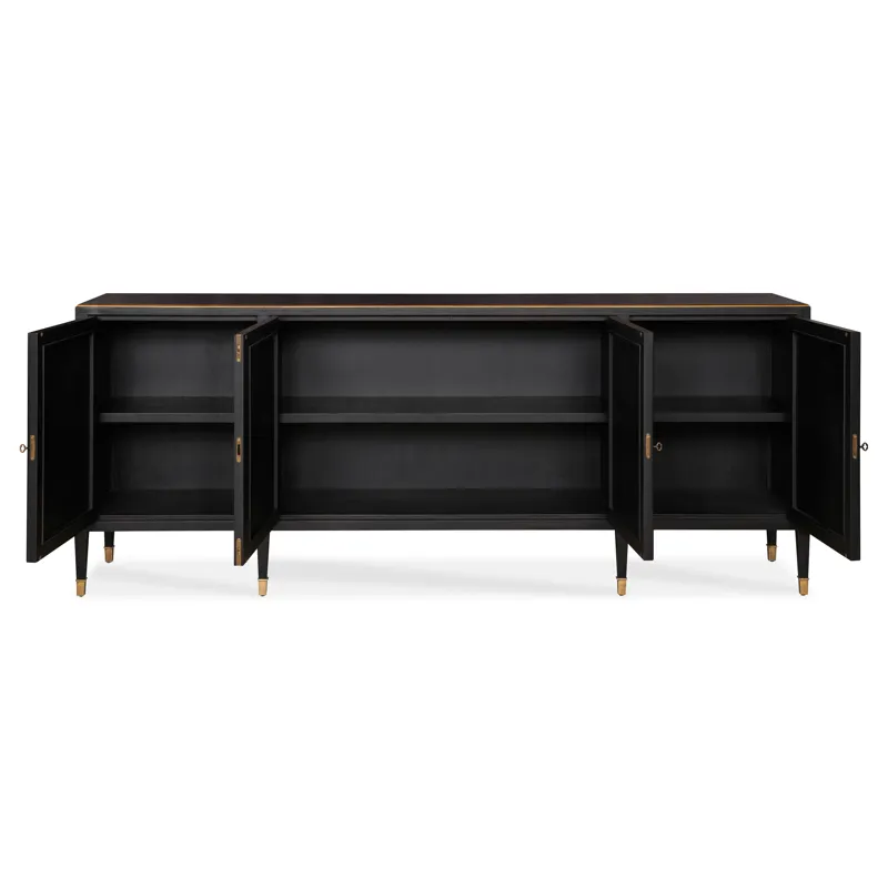 Monarch Barrington Four Door Sideboard-Blk/Gld