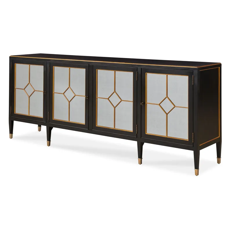 Monarch Barrington Four Door Sideboard-Blk/Gld