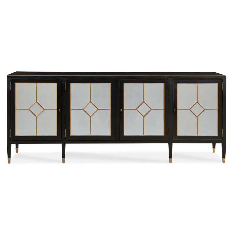 Monarch Barrington Four Door Sideboard-Blk/Gld