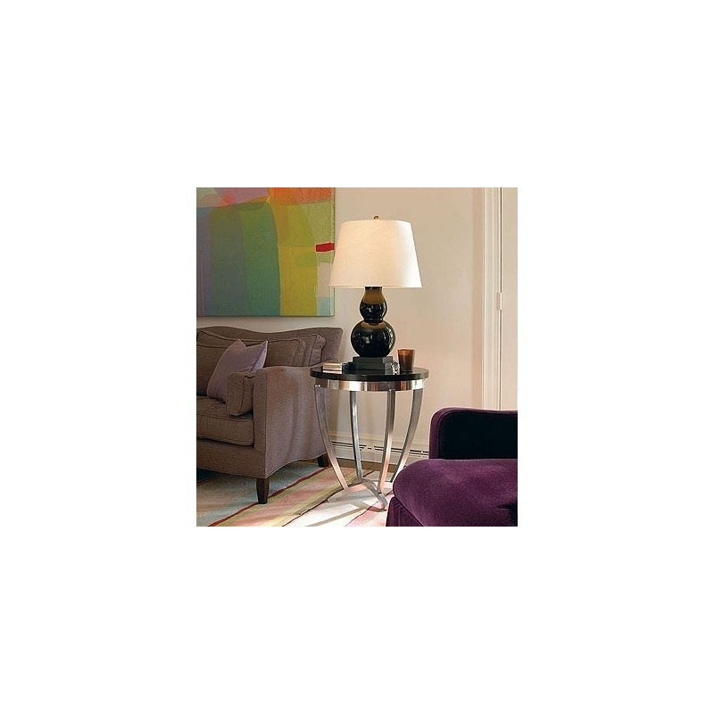 Omni Collection Chairside Table With Metal Base By Century