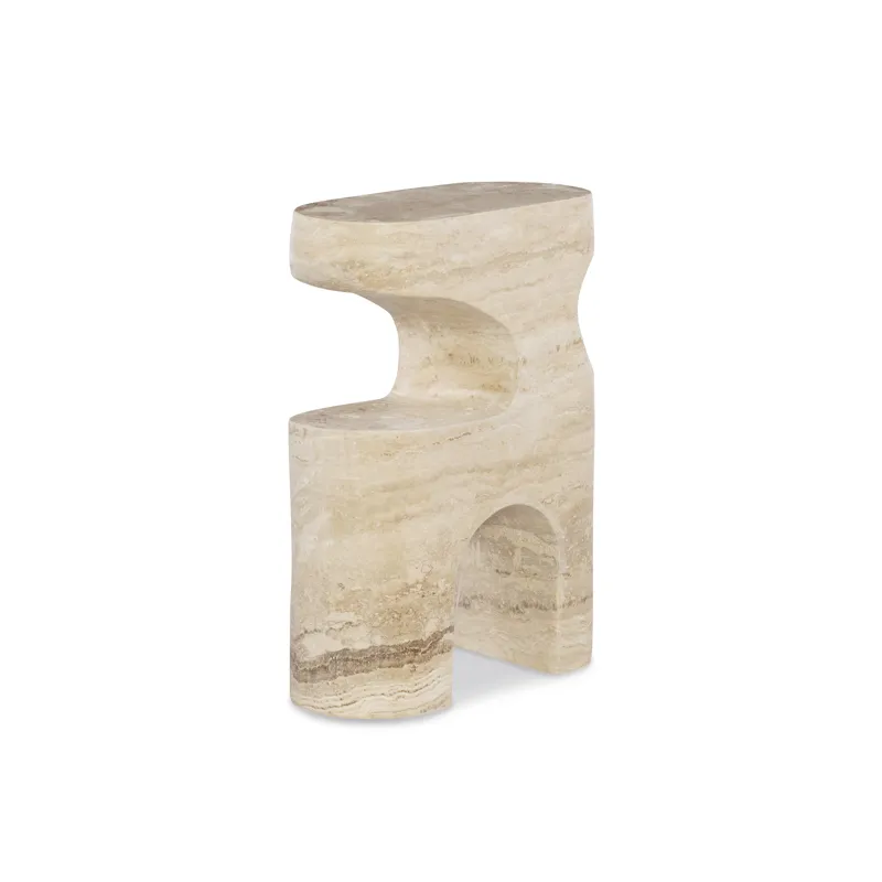 Grand Tour Furniture Bernini Accent Table Travertine