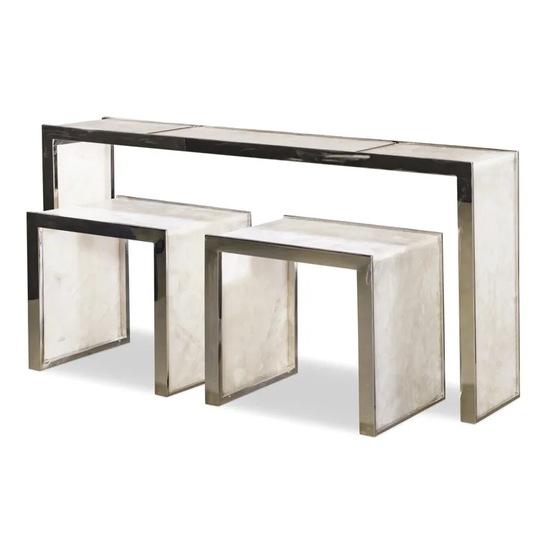 Grand Tour Furniture Samantha Glassy Quartz Console Table