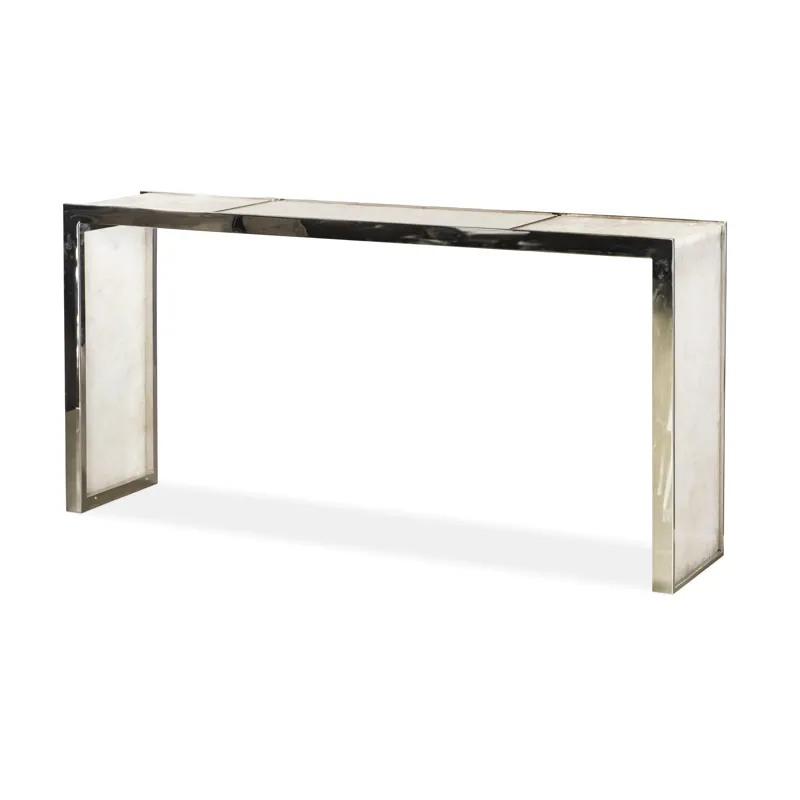 Grand Tour Furniture Samantha Glassy Quartz Console Table