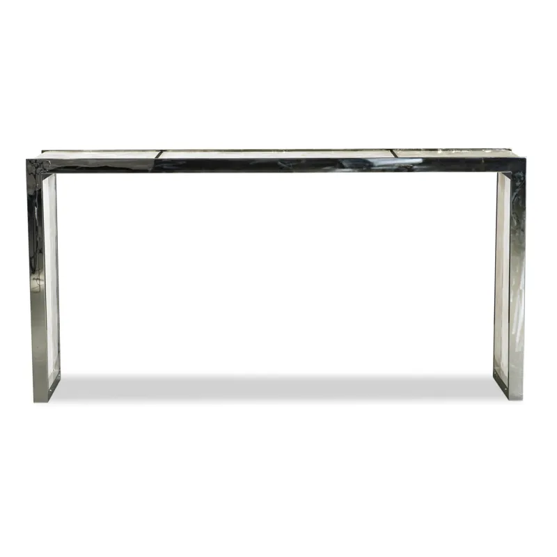 Grand Tour Furniture Samantha Glassy Quartz Console Table