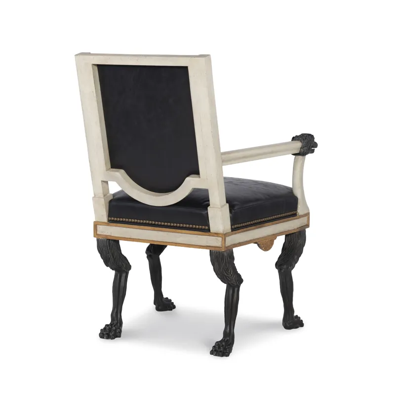 Tara Shaw Upholstery Robert Arm Chair Black Leather