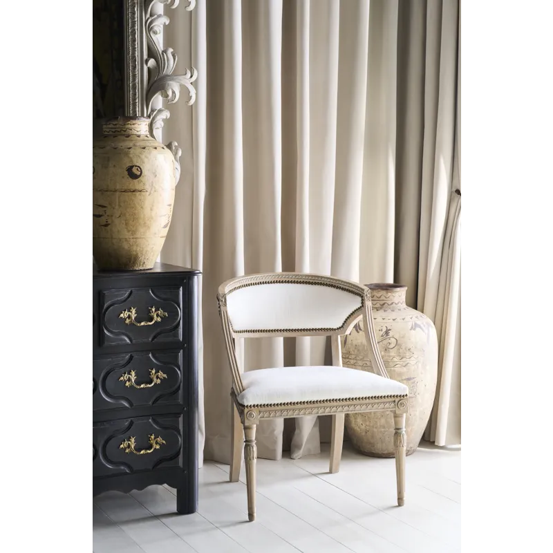 Tara Shaw Upholstery Victoria Accent Chair-Swedish Faint Grey