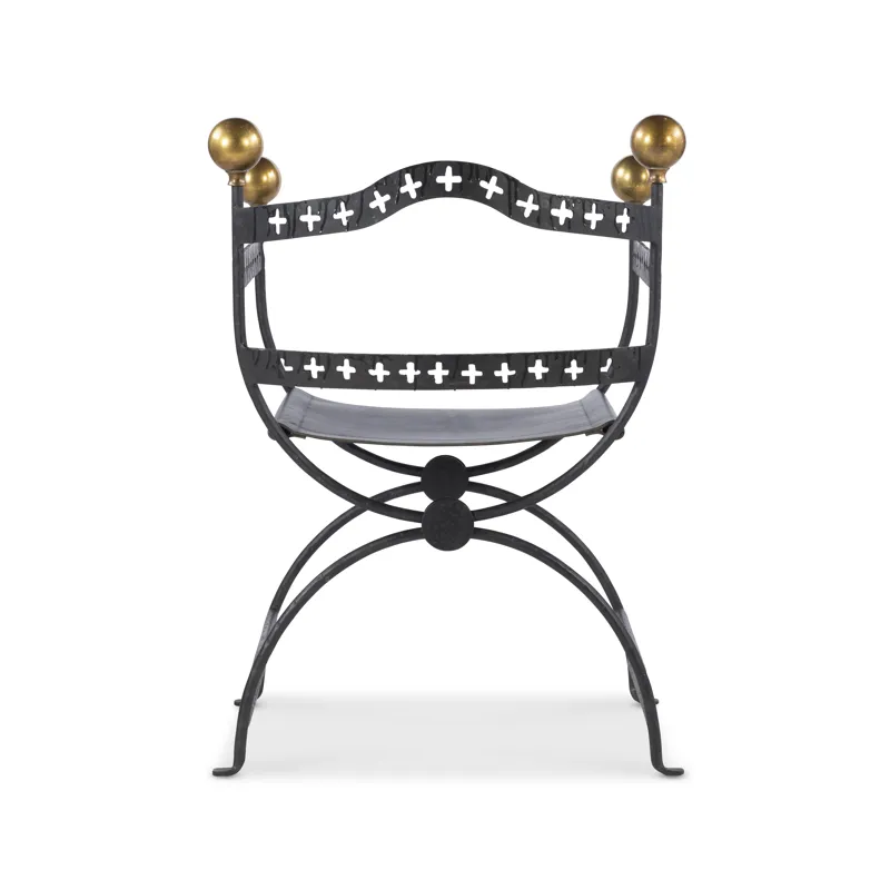 Tara Shaw Casegoods Dante Iron Savonarola Chair