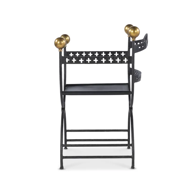 Tara Shaw Casegoods Dante Iron Savonarola Chair