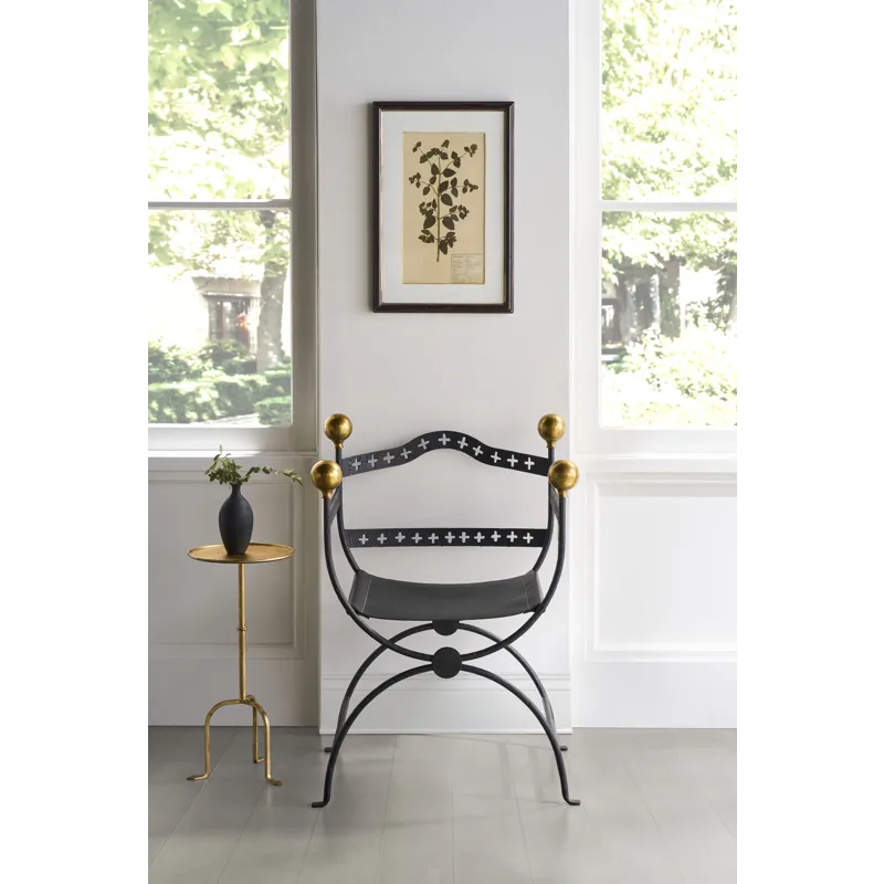 Tara Shaw Casegoods Dante Iron Savonarola Chair