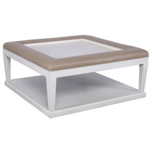 Logan Leather Ottoman with Tray