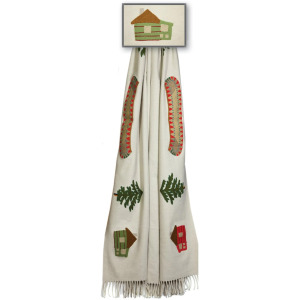 Cabin And Canoe - 52" x 70" Throw Blanket