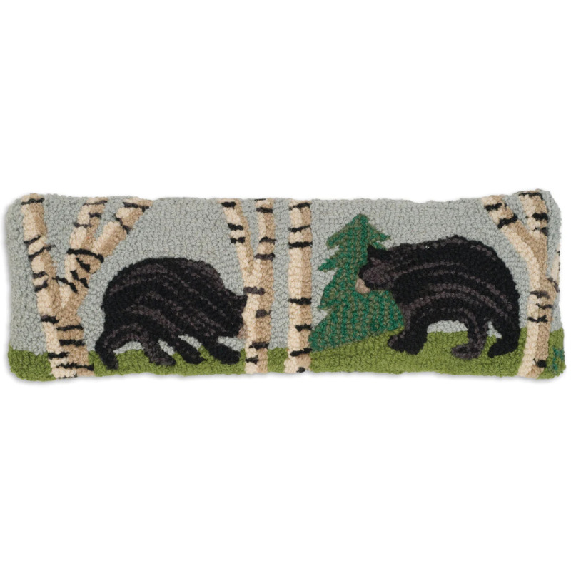 Chandler 4 Corners Bear In The Woods Hooked Wool Pillow