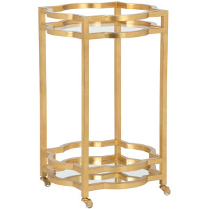 Quatrefoil Bar Cart - Gold